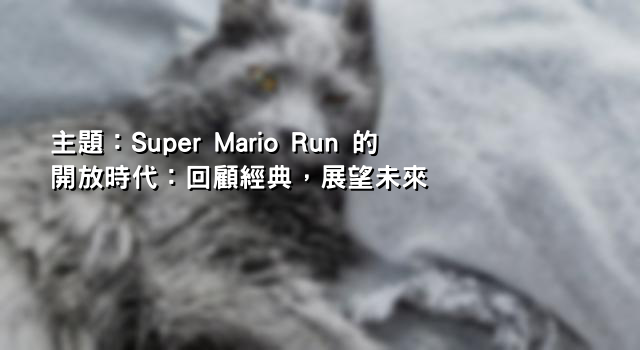 主題：Super Mario Run 的開放時代：回顧經典，展望未來