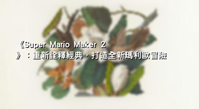 《Super Mario Maker 2》：重新詮釋經典，打造全新瑪利歐冒險