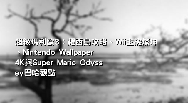 超級瑪利歐3：耀西島攻略、Wii主機燦坤、Nintendo Wallpaper 4K與Super Mario Odyssey巴哈觀點